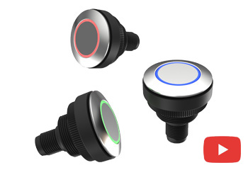 RAMO push-button with ring illumination in stainless steel design